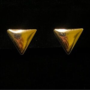 Anne Klein Shiny Gold Tone Triangle Earrings